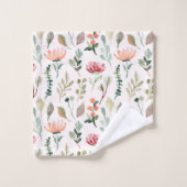 Watercolor Flowers Pattern バスタオルセット (ウォッシュタオル)