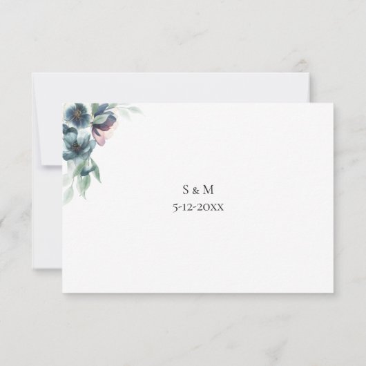 Watercolor flowers RSVP card (裏面)