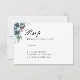 Watercolor flowers RSVP card