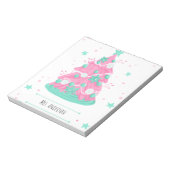 Watercolor Flowers Stars Christmas Teacher Notepad ノートパッド (回転)