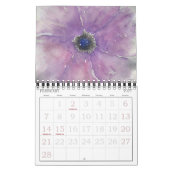 Watercolor Flowers Two Page 12-Month Calendar カレンダー (2月 2027)