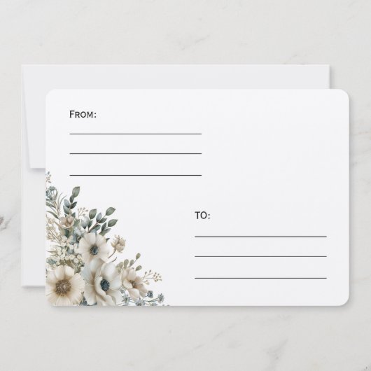 Watercolor Flowers Wedding RSVP 招待状 (裏面)