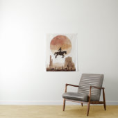 Watercolor Flying Cowboy タペストリー (インサイチュ)