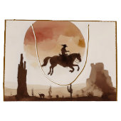Watercolor Flying Cowboy ラージペーパーバッグ (裏面)