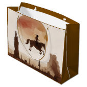 Watercolor Flying Cowboy ラージペーパーバッグ (裏面アングル)
