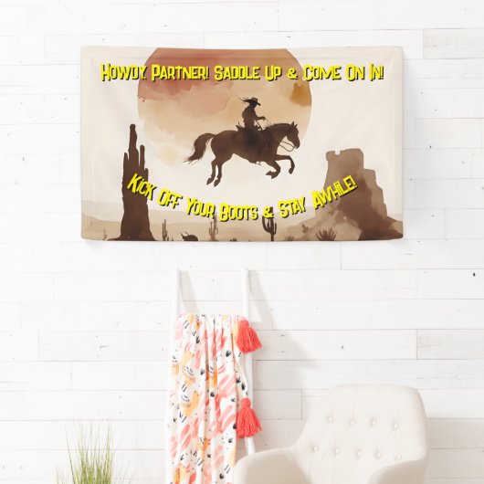 Watercolor Flying Cowboy 横断幕 (インサイチュ)