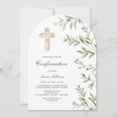 Watercolor Foliage Arch Confirmation 招待状 (正面)