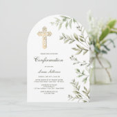 Watercolor Foliage Arch Confirmation 招待状 (スタンド正面)