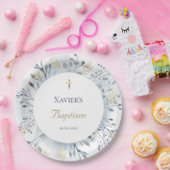 watercolor foliage Baptism ペーパープレート (パーティー)