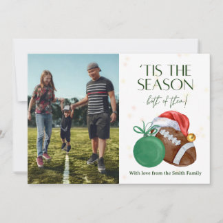 Watercolor Football Season Christmas Card [green] シーズンカード