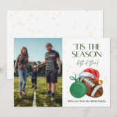 Watercolor Football Season Christmas Card [green] シーズンカード (正面/裏面)