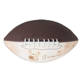 Watercolor Football Teddy Bear Baby Shower アメリカンフットボール