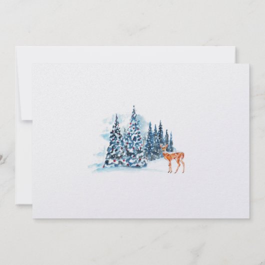 Watercolor Forest Christmas Card 招待状 (裏面)