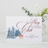 Watercolor Forest Christmas Card 招待状 (スタンド正面)