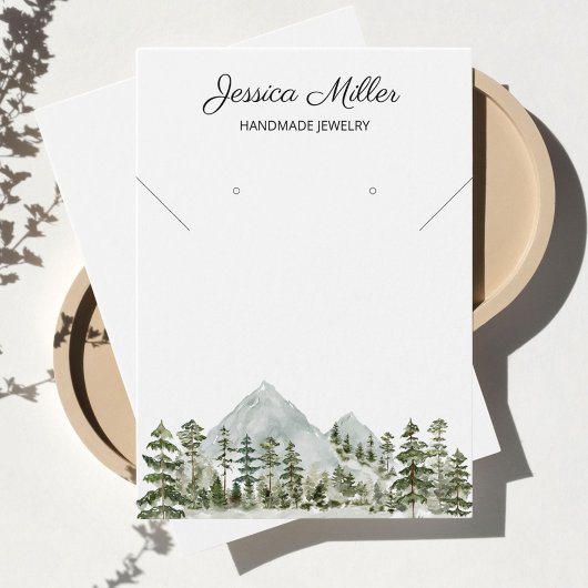 Watercolor Forest Jewelry Business Display Card