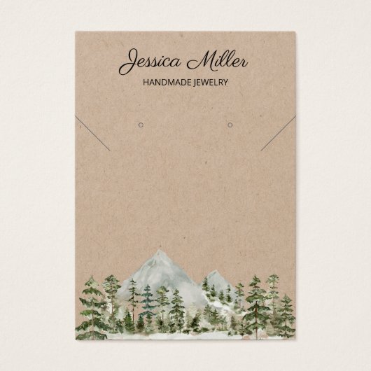 Watercolor Forest Jewelry Kraft Display Card (正面)