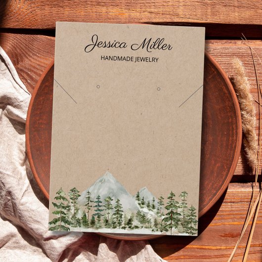 Watercolor Forest Jewelry Kraft Display Card