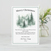 Watercolor Forest Merry Christmas Holiday Card シーズンカード (スタンド正面)