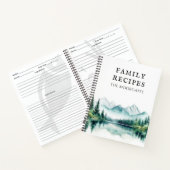 Watercolor Forest Mountain Family Recipes Cookbook ノートブック (内部)