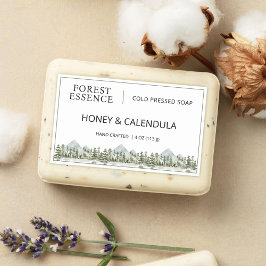 Watercolor Forest Soap Business Product Label 長方形シール