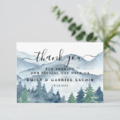 Watercolor Forest Wedding Thank You サンキューカード (スタンド正面)