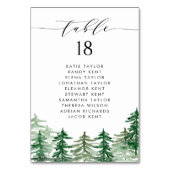 Watercolor Forest Woodland Wedding Seating テーブルナンバー (裏面)