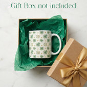 Watercolor Four Leaf Clovers & Celtic Knots コーヒーマグカップ