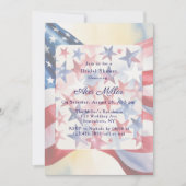 Watercolor Fourth Of July Bridal Shower 招待状 (正面)