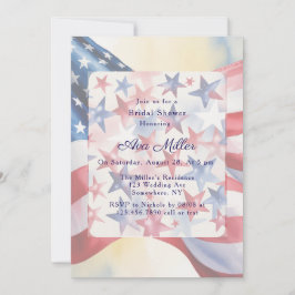 Watercolor Fourth Of July Bridal Shower 招待状