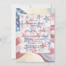 Watercolor Fourth Of July Engagement Party