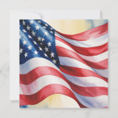 Watercolor Fourth Of July Wedding サンキューカード (裏面)