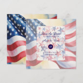 Watercolor Fourth Of July Wedding セーブザデート (正面/裏面)