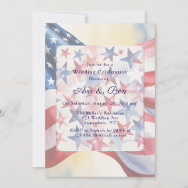 Watercolor Fourth Of July Wedding 招待状