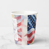Watercolor Fourth Of July Wedding 紙コップ (左)