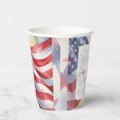 Watercolor Fourth Of July Wedding 紙コップ (右)