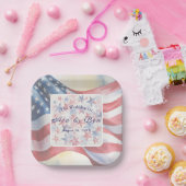Watercolor Fourth Of July Wedding Paper Plates ペーパープレート (パーティー)