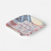 Watercolor Fourth Of July Wedding Paper Plates ペーパープレート (傾斜あり)