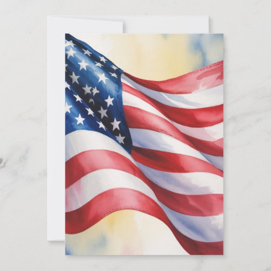 Watercolor Fourth Of July Wedding Shower 招待状 (裏面)