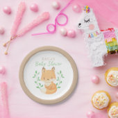 Watercolor Fox Baby Shower ペーパープレート (パーティー)