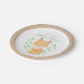 Watercolor Fox Baby Shower ペーパープレート (アングル)