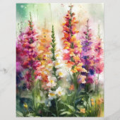 WATERCOLOR FOXGLOVE GARDEN SCRAPBOOK PAPER (裏面)