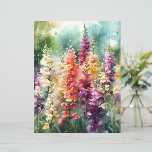 WATERCOLOR FOXGLOVE GARDEN SCRAPBOOK PAPER (スタンド正面)
