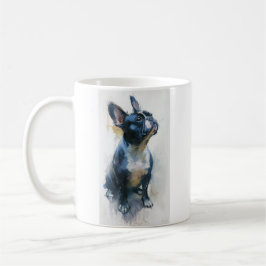 Watercolor French bulldog sitting コーヒーマグカップ