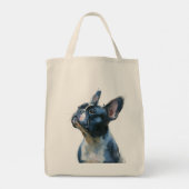 Watercolor French bulldog sitting トートバッグ (裏面)