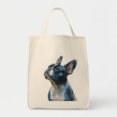 Watercolor French bulldog sitting トートバッグ (正面)
