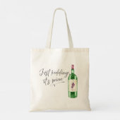 Watercolor Fresh Flowers & Wine Funny トートバッグ (裏面)