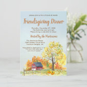 Watercolor Friendsgiving Thanksgiving Dinner 招待状 (スタンド正面)