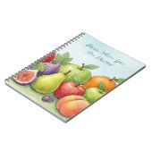 Watercolor Fruit Abundance, Tu Bishvat Background ノートブック (左側)