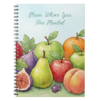 Watercolor Fruit Abundance, Tu Bishvat Background ノートブック