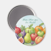 Watercolor Fruit Abundance, Tu Bishvat Background マグネット (正面/裏面)